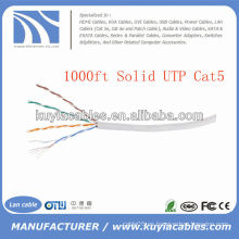 1000FT 4pairs Cat5 cable de cobre sólido de la red de UTP
